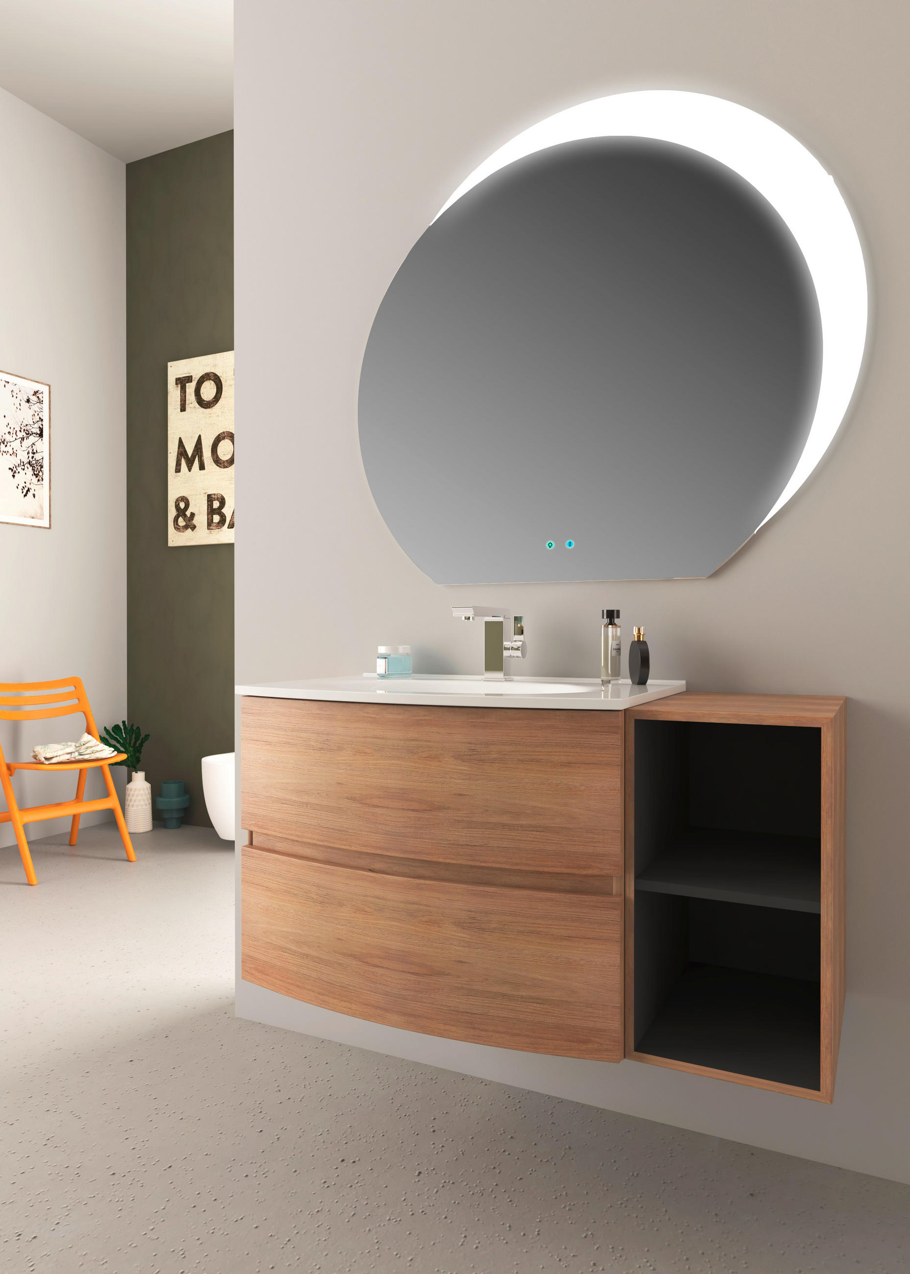 OLDALSZEKRÉNY 30/55/44 cm  - tölgyfa, Basics, faalapú anyag (30/55/44cm) - Welnova