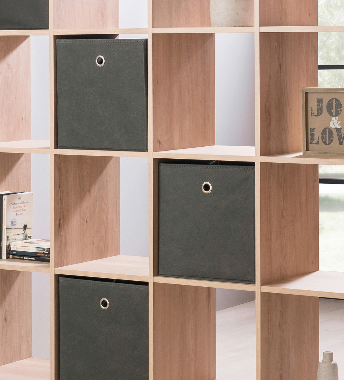 SKLOPIVA KUTIJA   32/32/32 cm   - antracit, Dizajnerski, tekstil (32/32/32cm) - Carryhome