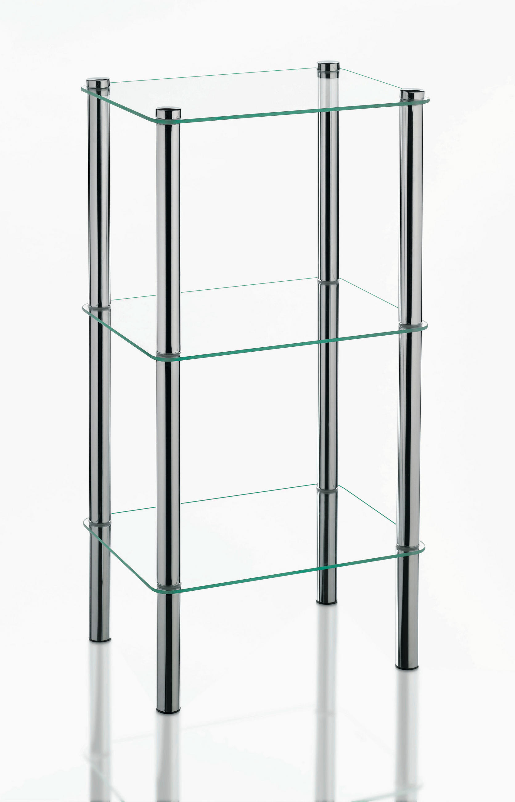 BADEZIMMERREGAL 40/76,5/30 cm  - Silberfarben, Basics, Glas/Metall (40/76,5/30cm) - Kela