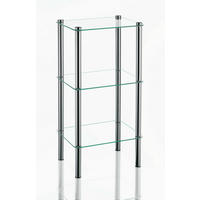 BADEZIMMERREGAL 40/76,5/30 cm  - Silberfarben, Basics, Glas/Metall (40/76,5/30cm) - Kela