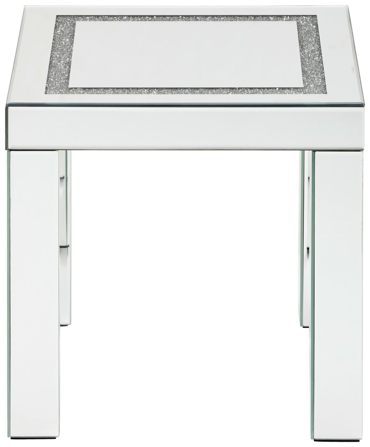 KISASZTAL Üveg, faalapú anyag 40/40/40 cm  - ezüstszínű, Trend, faalapú anyag/Üveg (40/40/40cm) - Xora