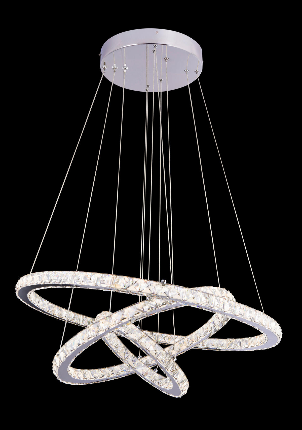 LED FÜGGŐLÁMPA 70/120 cm  - krómszínű/átlátszó, Konventionell, Üveg/fém (70/120cm)