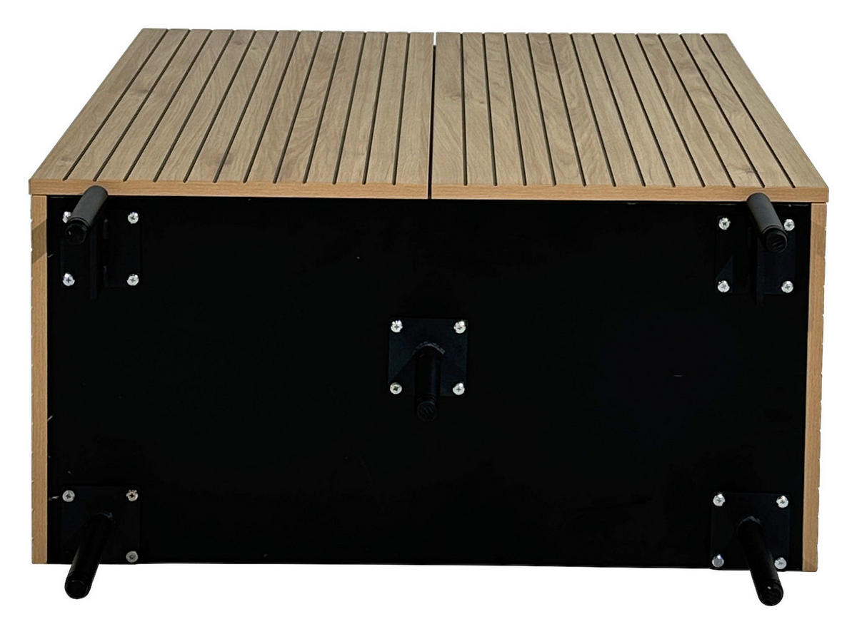 HIGHBOARD LINO  in 80/95/40 cm  - Eichefarben/Schwarz, Design, Holzwerkstoff/Metall (80/95/40cm) - Xora