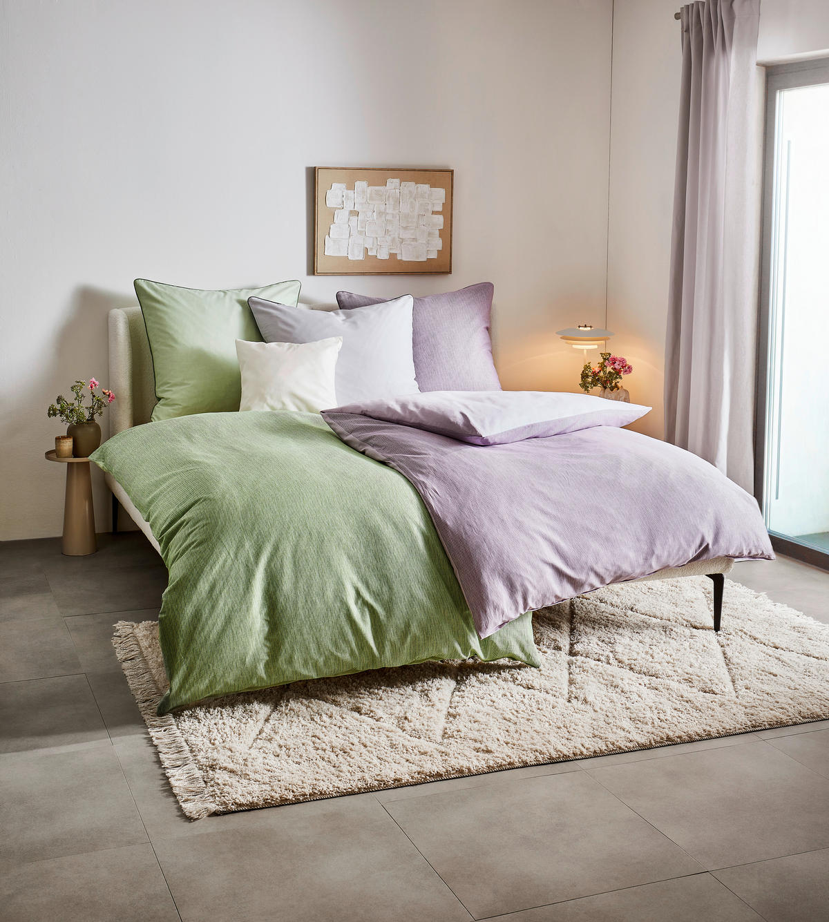 OBOUSTRANNÉ POVLEČENÍ, satén, světle fialová, 155/220 cm - světle fialová, Basics, textil (155/220cm) - Bio:Vio