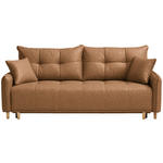 SCHLAFSOFA  in Chenille Cognac  - Cognac/Buchefarben, Design, Holz/Textil (217/97/101cm) - Carryhome