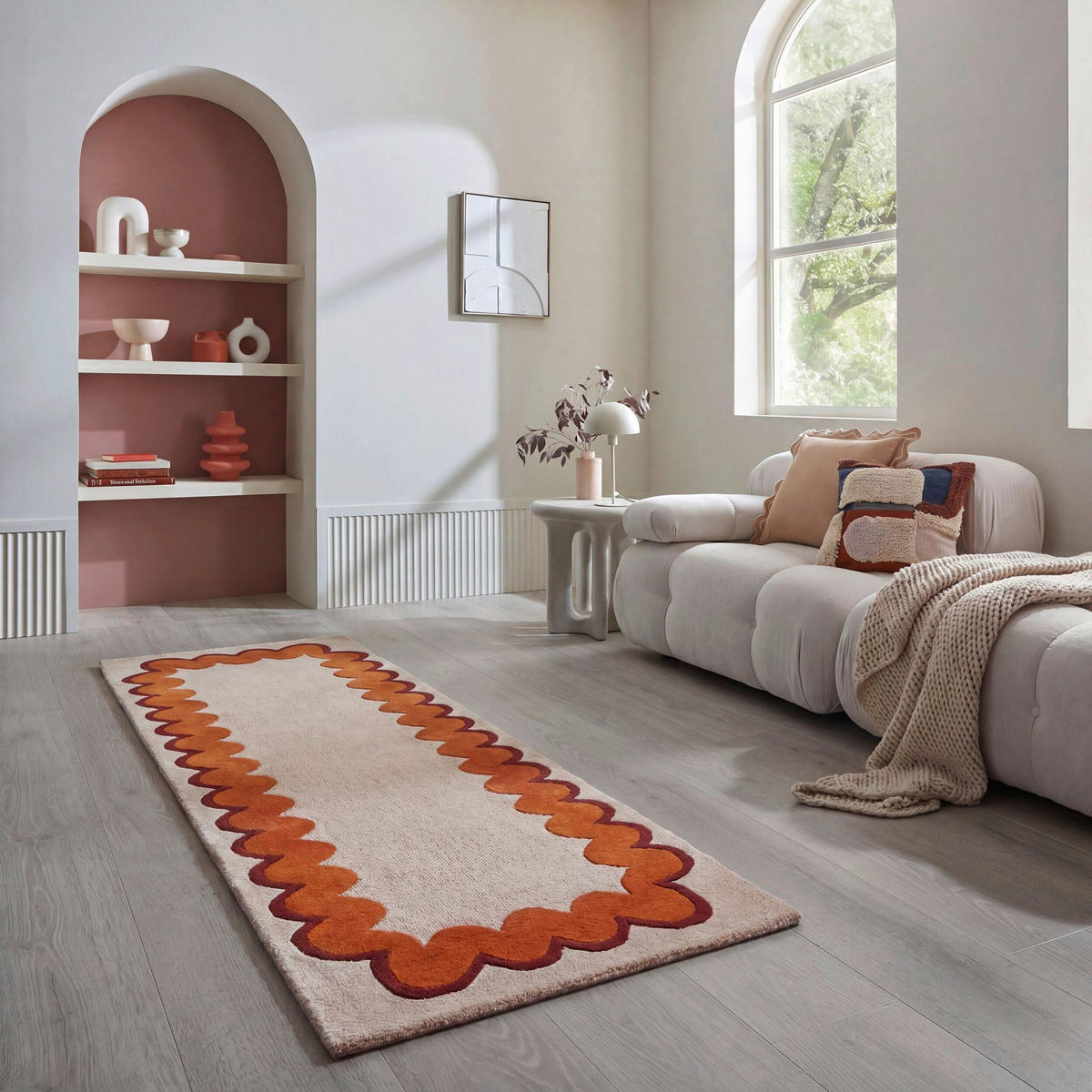 WOLLTEPPICH 80/230 cm Wiggle Orange rechteckig  - Orange, Basics, Textil (80/230cm) - Flair Rugs