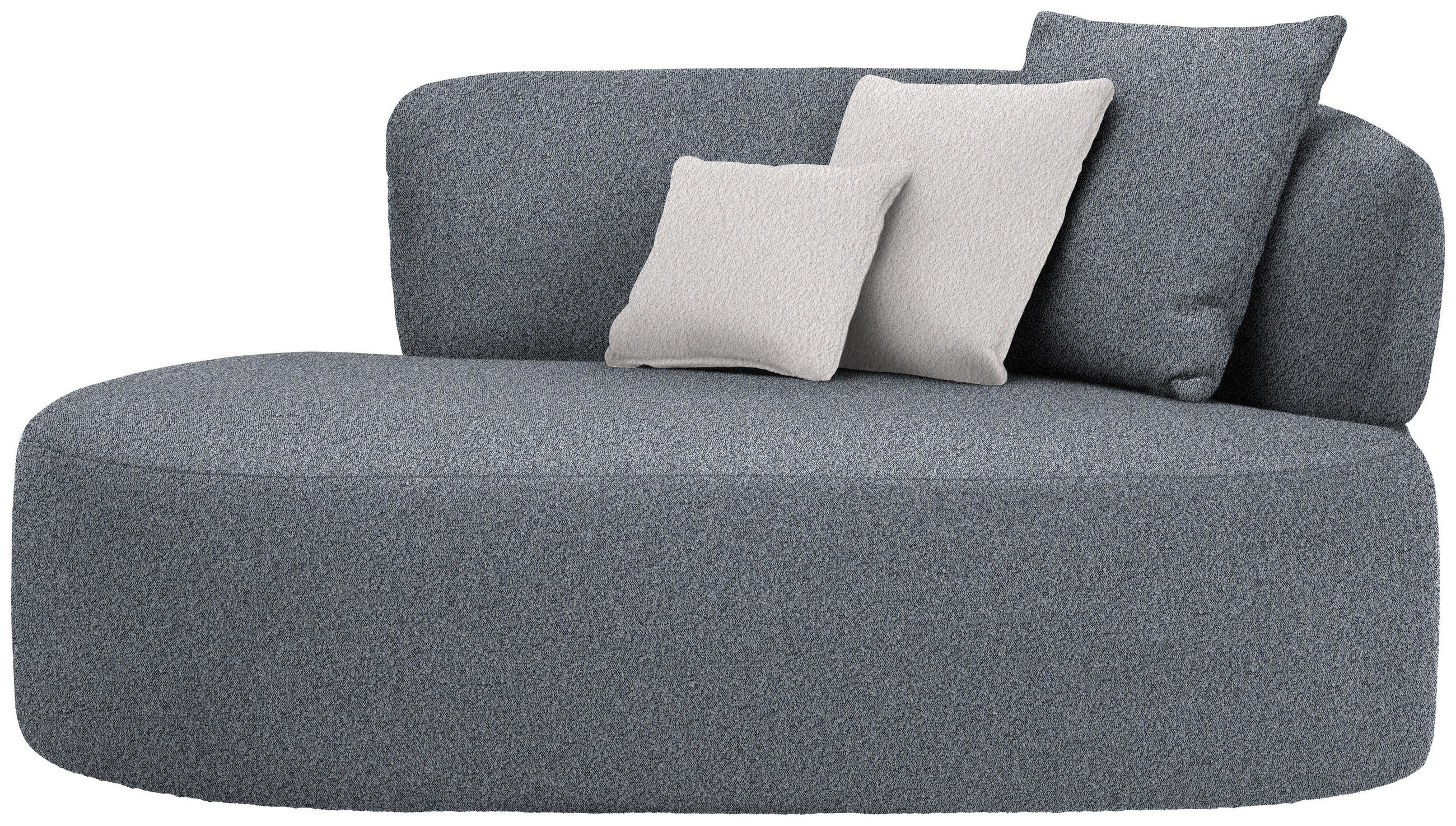 RÉCAMIERE in Bouclé Grau, Hellrosa  - Hellrosa/Schwarz, MODERN, Kunststoff/Textil (166/86/105cm) - Hom`in