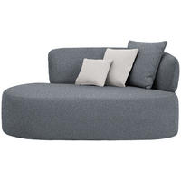 RÉCAMIERE in Bouclé Grau, Hellrosa  - Hellrosa/Schwarz, MODERN, Kunststoff/Textil (166/86/105cm) - Hom`in