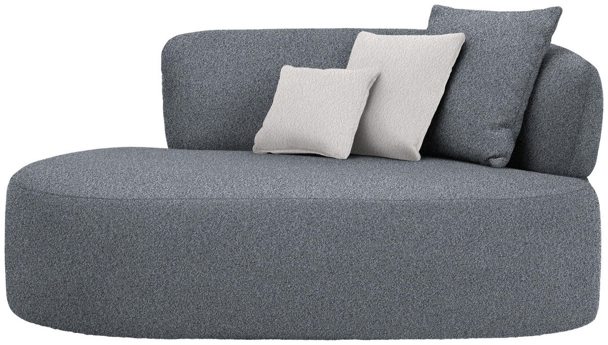 RÉCAMIERE in Bouclé Grau, Hellrosa  - Hellrosa/Schwarz, MODERN, Kunststoff/Textil (166/86/105cm) - Hom`in