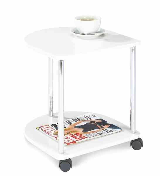 POMOĆNI STOČIĆ 40/45/40 cm   - boja hroma/bela, Dizajnerski, metal/pločasti materijal (40/45/40cm) - Carryhome