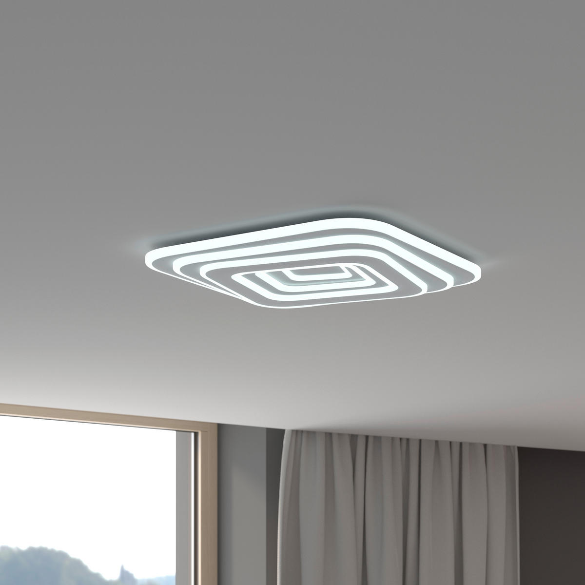 LED-DECKENLEUCHTE 53/53/5,5 cm   - Weiß, Design, Kunststoff/Metall (53/53/5,5cm) - Novel