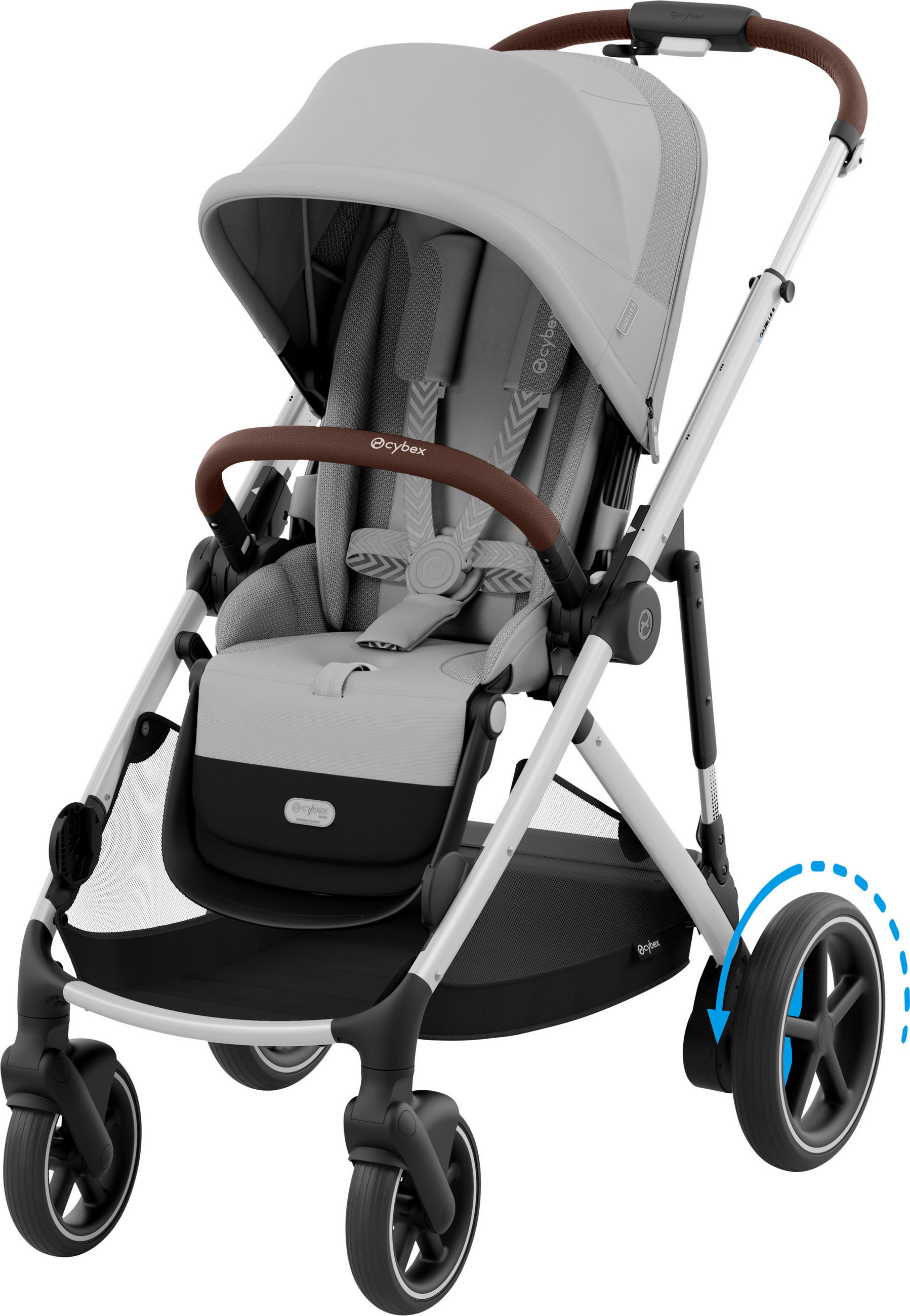 KINDERWAGEN  EGAZELLE S  Stone Grey  - Silberfarben/Grau, Design, Kunststoff/Metall (94.5/66/100cm) - cybex GOLD