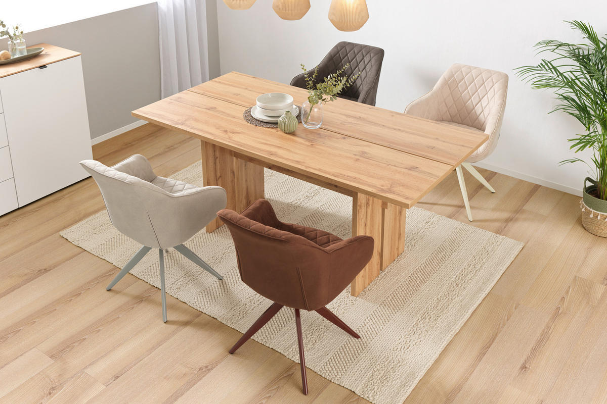 ARMLEHNSTUHL  in Eisen Webstoff  - Beige, MODERN, Textil/Metall (59/84/59cm) - Livetastic