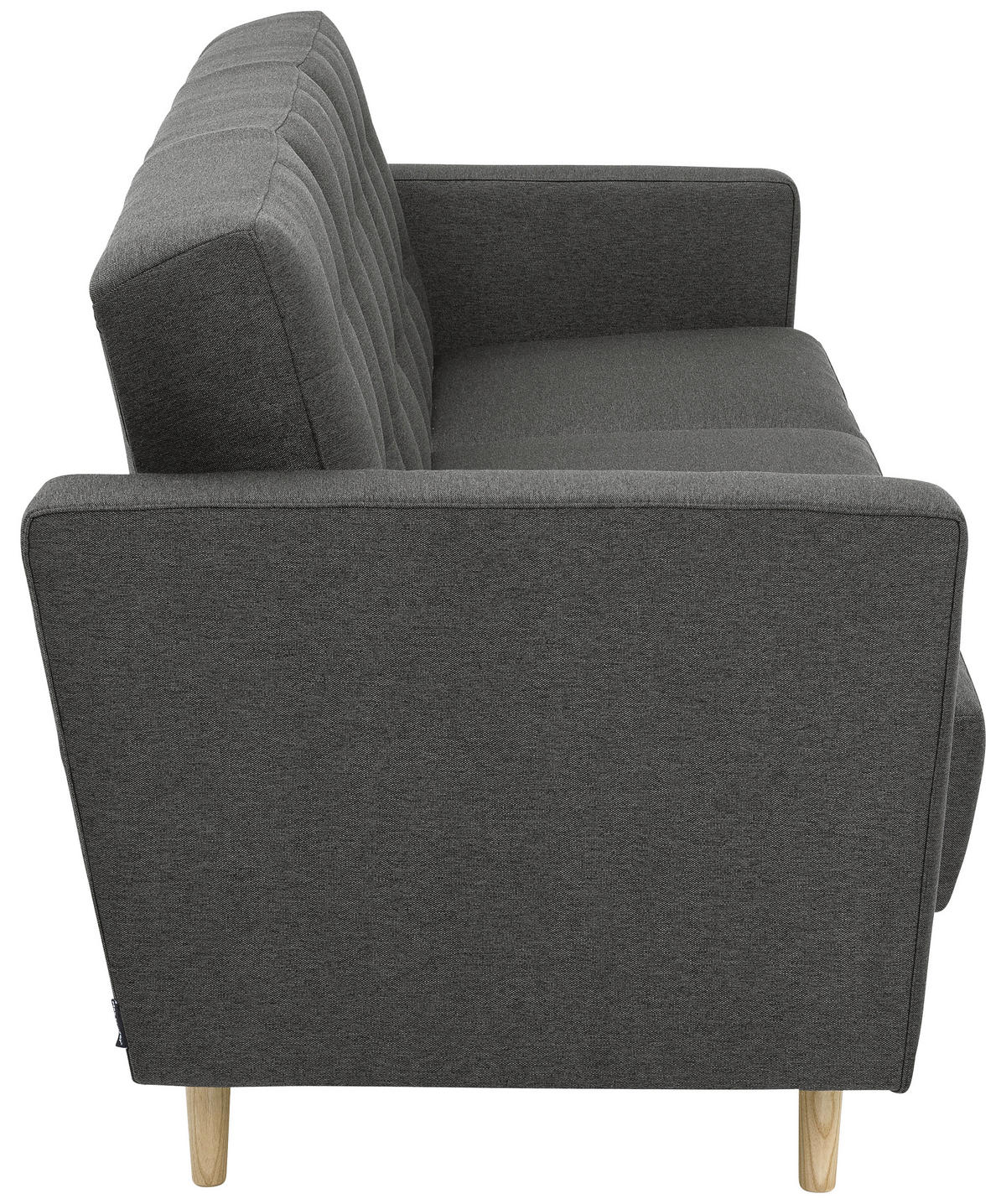 3-SITZER-SOFA in Flachgewebe Anthrazit  - Eschefarben/Anthrazit, MODERN, Holz/Textil (224/81/83cm) - Max Winzer