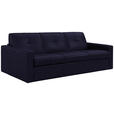 SCHLAFSOFA Bard in Echtleder Dunkelblau  - Schwarz/Dunkelblau, KONVENTIONELL, Leder/Kunststoff (206/81/96cm) - Novel