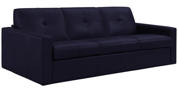 SCHLAFSOFA Bard in Echtleder Dunkelblau  - Schwarz/Dunkelblau, KONVENTIONELL, Leder/Kunststoff (206/81/96cm) - Novel