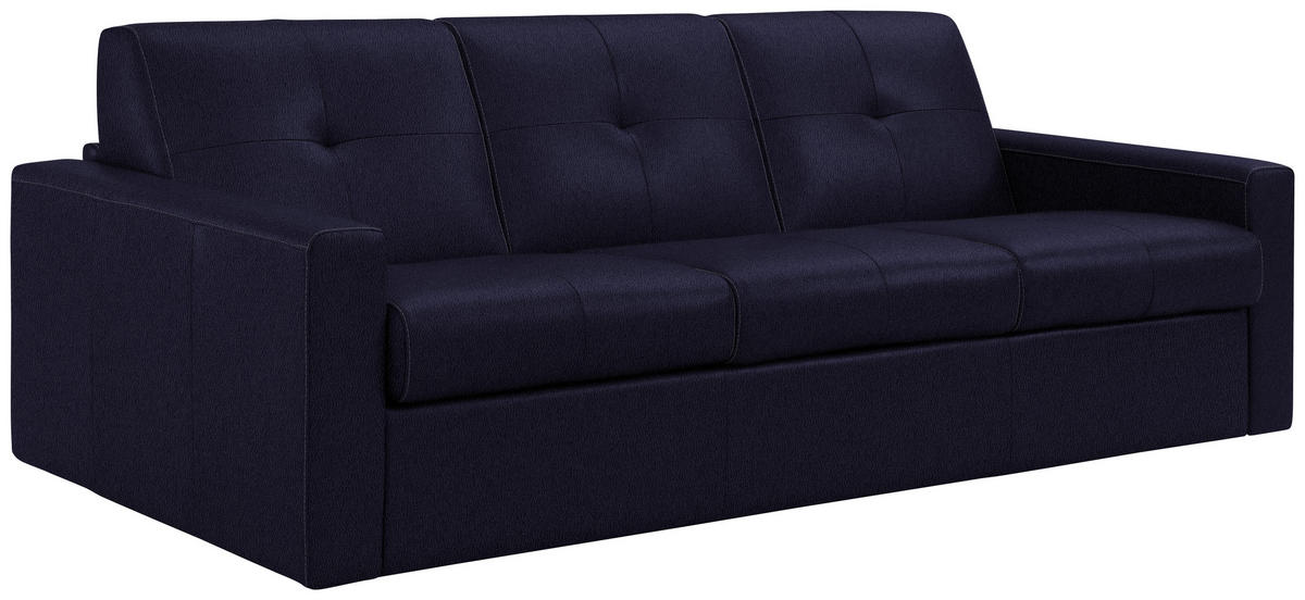 SCHLAFSOFA Dunkelblau  - Schwarz/Dunkelblau, Konventionell, Leder/Kunststoff (206/81/96cm) - Novel