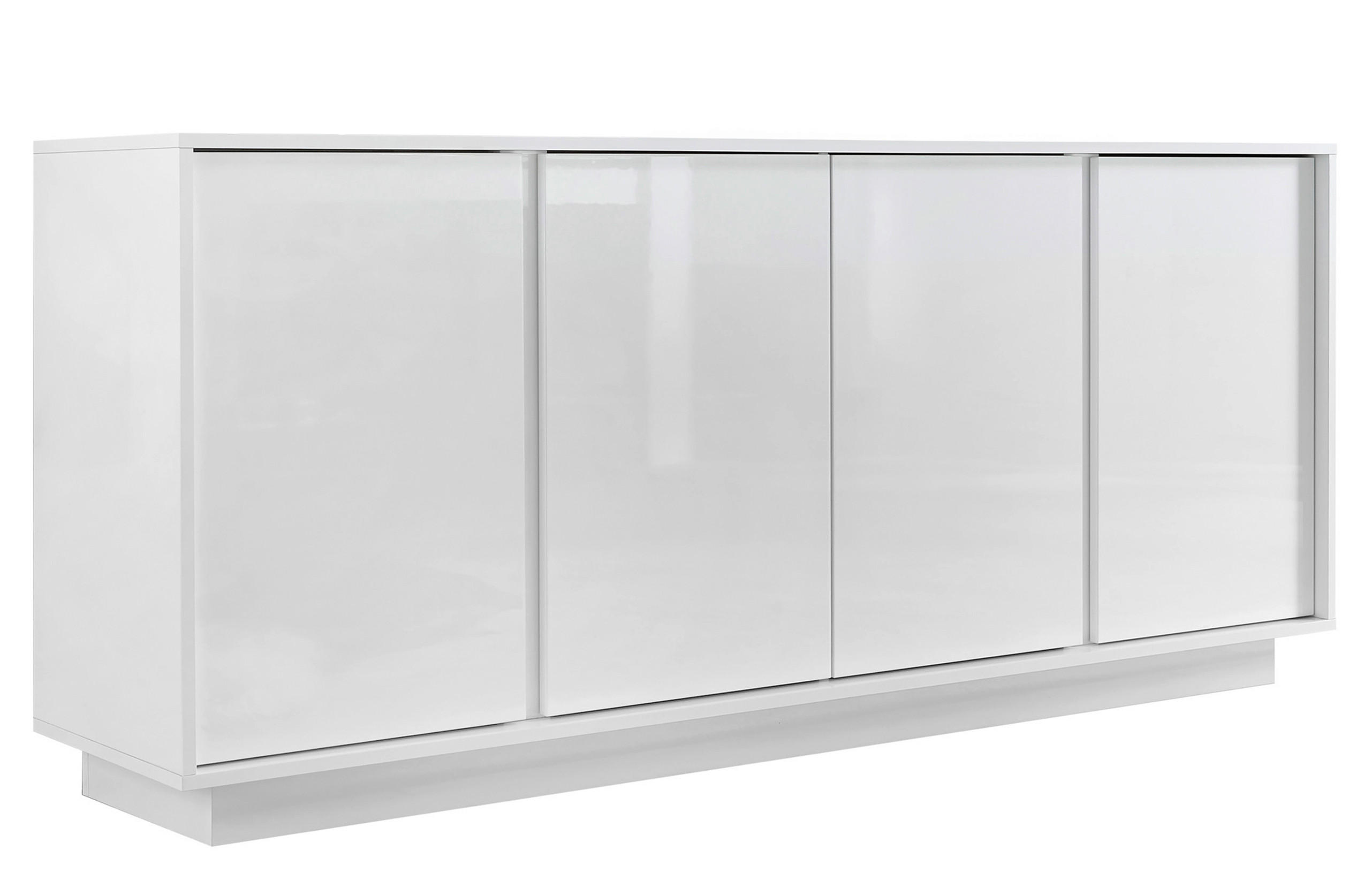 MID.YOU ŠIROKÁ KOMODA, vysoce lesklá bílá, 180/79/43 cm