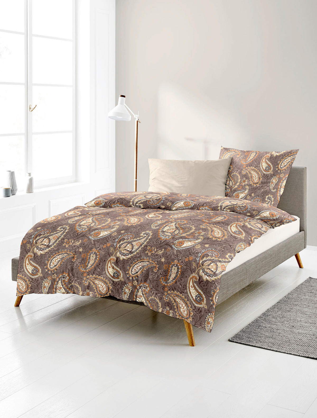 BETTWÄSCHE 2-teilig Biber 135/200 cm  - Bronzefarben, Design, Textil (135/200cm) - Bierbaum