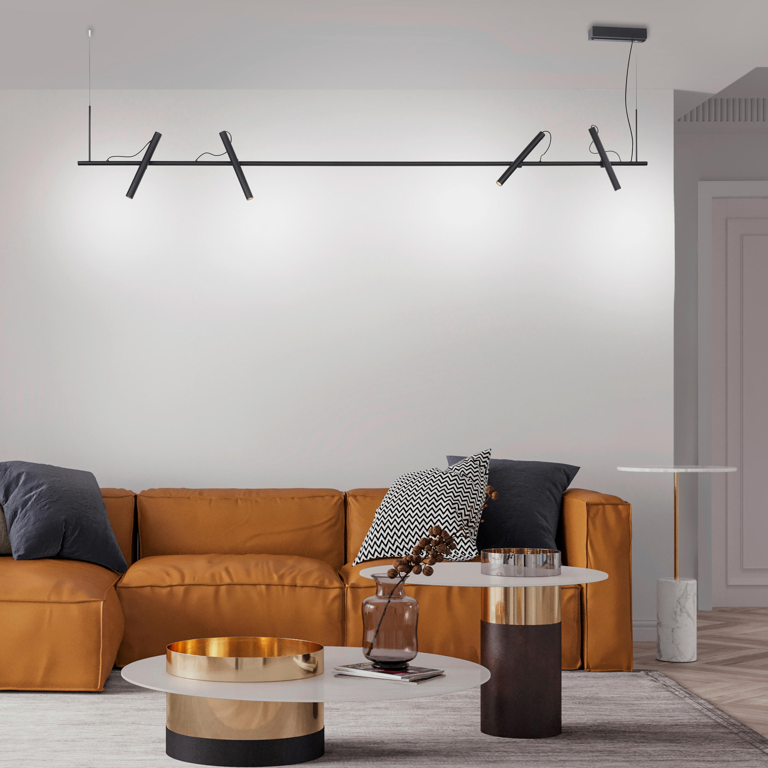 LED-HÄNGELEUCHTE 200/25/50-200 cm  - Schwarz, LIFESTYLE, Kunststoff/Metall (200/25/50-200cm) - Neuhaus PURE
