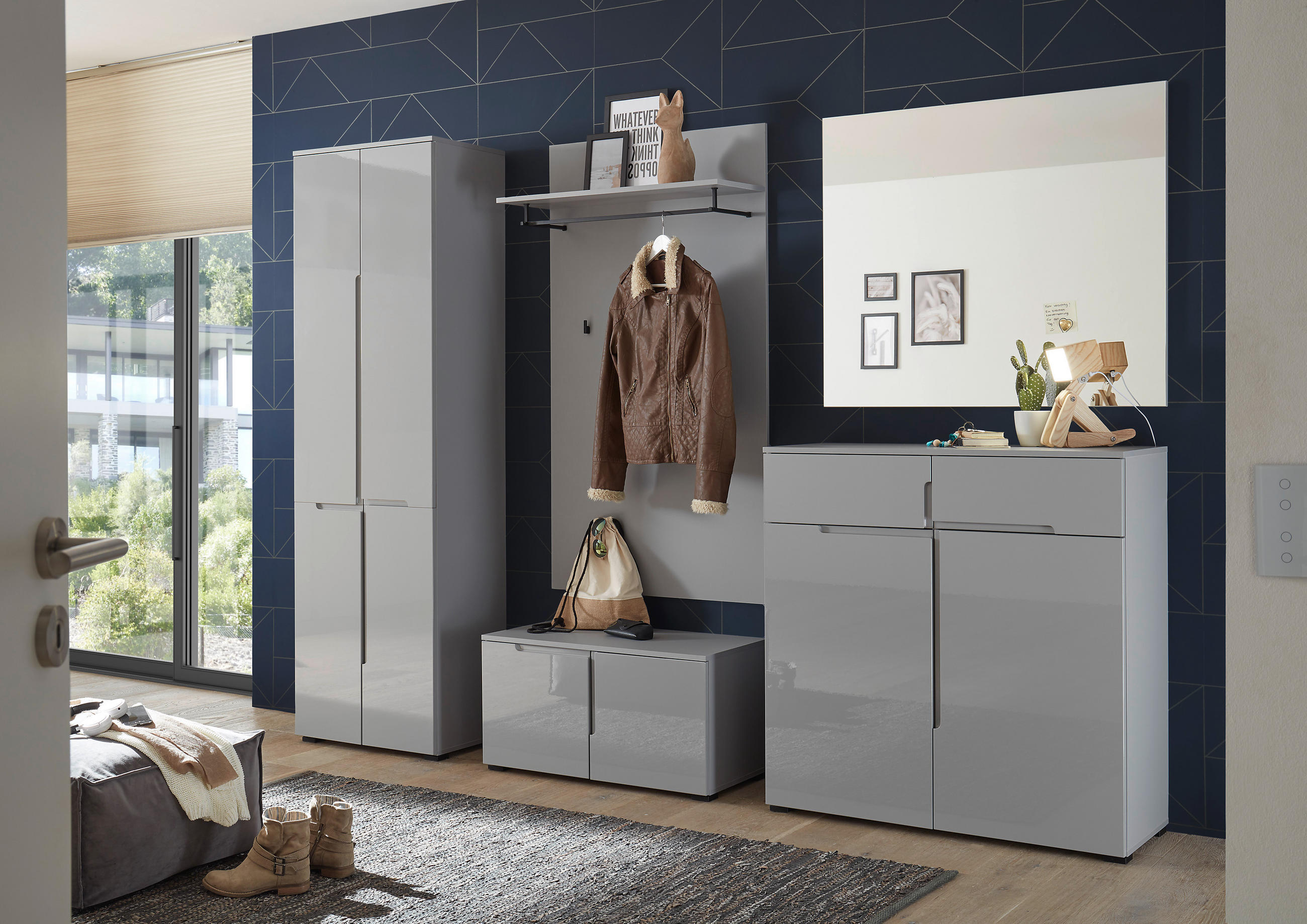 Thumbnail - Mid.you Garderobenbank, Grau, Kunststoff, 1-Sitzer, 80x42x38 cm, Garderobe, Garderobenbänke