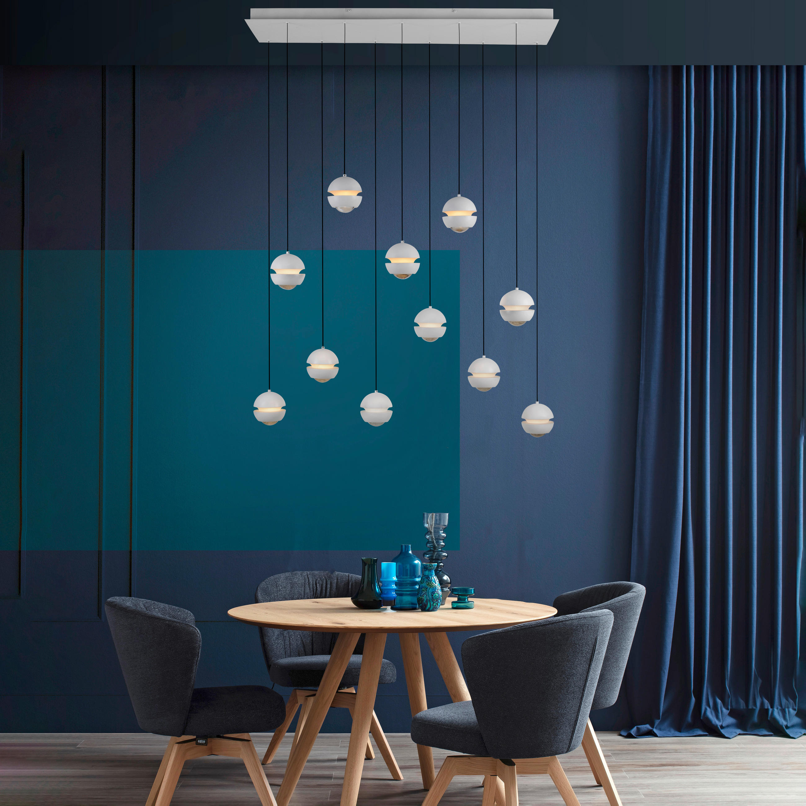 LED-PENDELLEUCHTE 114/30/220 cm  - Weiß, Design, Kunststoff/Metall (114/30/220cm) - Schöner Wohnen