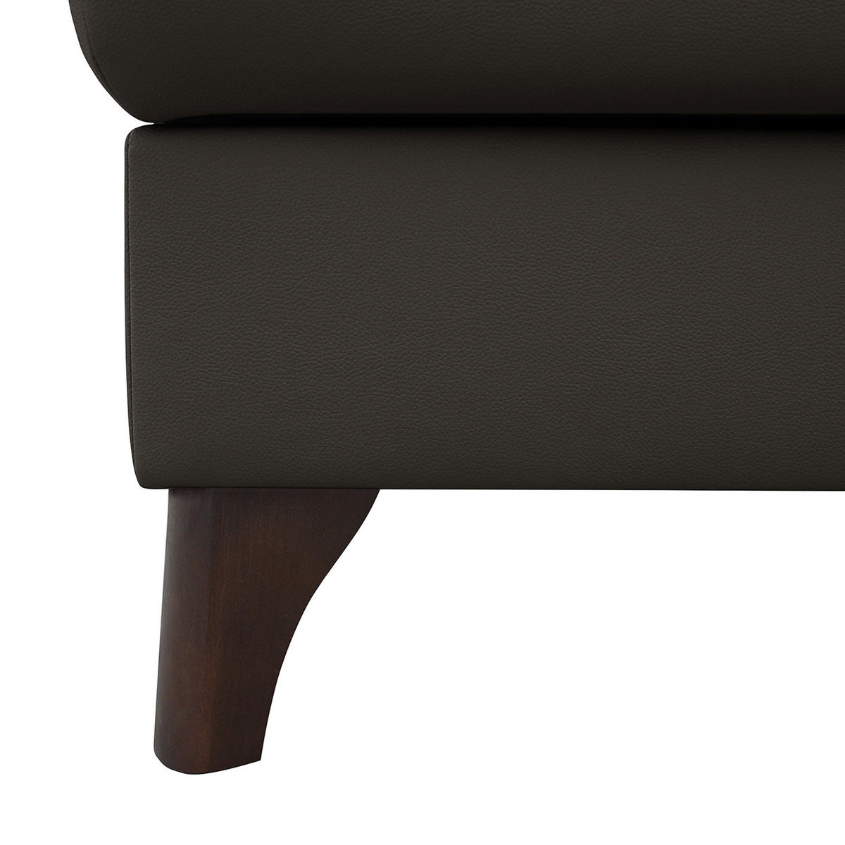 ECKSOFA Dunkelbraun Echtleder Lederlook  - Dunkelbraun/Buchefarben, Design, Leder/Holz (238/168cm) - Livetastic