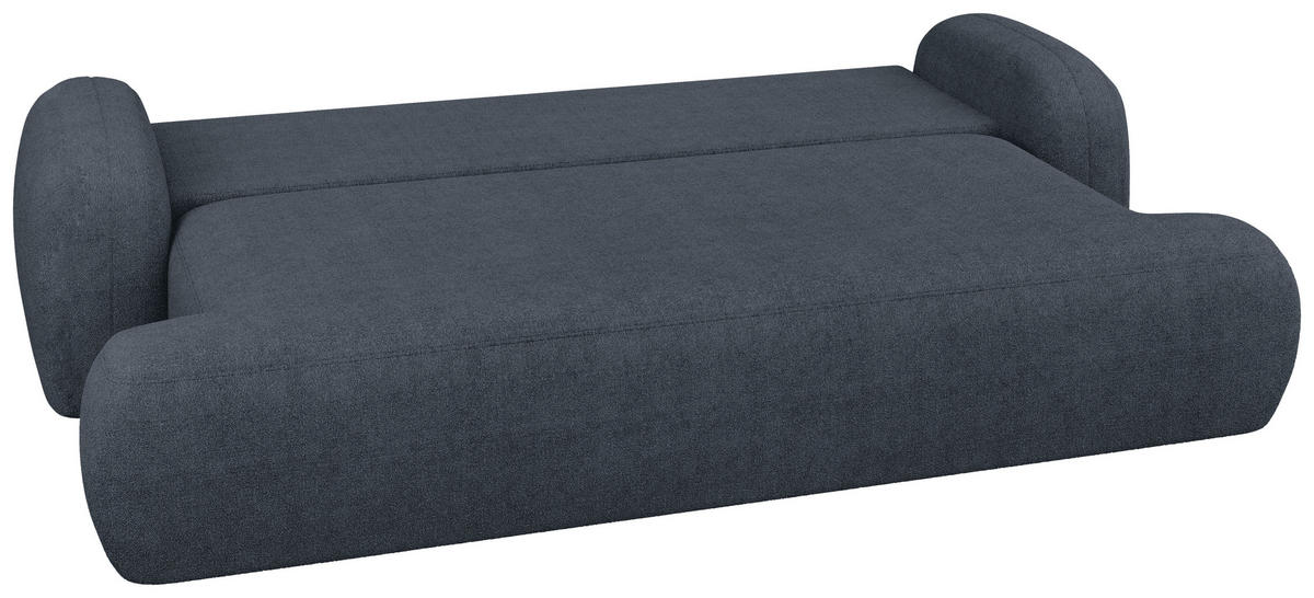 3-SITZER-SOFA Sevilla Plus in Bouclé Blau  - Blau/Schwarz, Design, Kunststoff/Textil (256/93/120cm) - MID.YOU