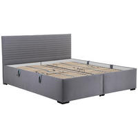 ČALÚNENÁ POSTEĽ, 180/200 cm, sivá - čierna/sivá, Basics, drevo/textil (180/200cm) - Blanar