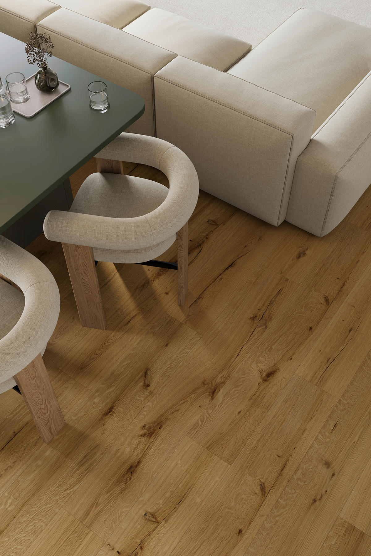VINYLBODEN Barlinek SPC Biscuit Oak  per  m² - Eichefarben, Design, Kunststoff (19,8/0,55/123,4cm) - Barlinek