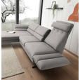 ECKSOFA Sandfarben Flachgewebe  - Sandfarben/Schwarz, Design, Textil/Metall (176-217/259-307cm) - Dieter Knoll