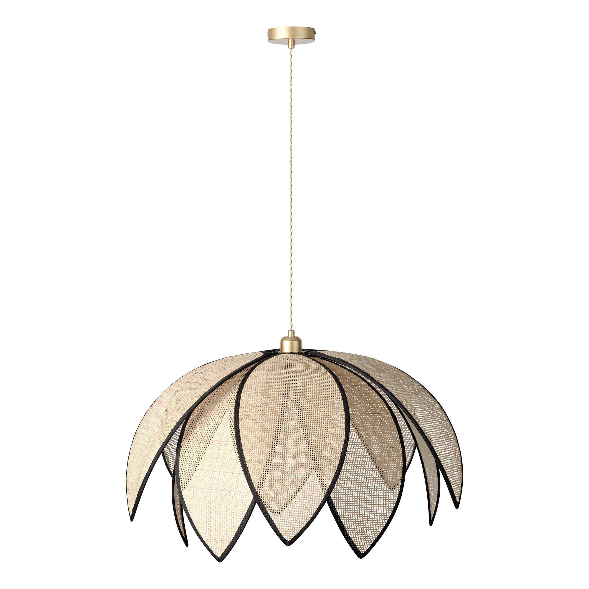 HÄNGELEUCHTE Lotus 67/146,5 cm  - Beige, Basics, Holz/Metall (67/146,5cm) - Osram