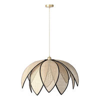 HÄNGELEUCHTE Lotus 67/146,5 cm  - Beige, Basics, Holz/Metall (67/146,5cm) - Osram