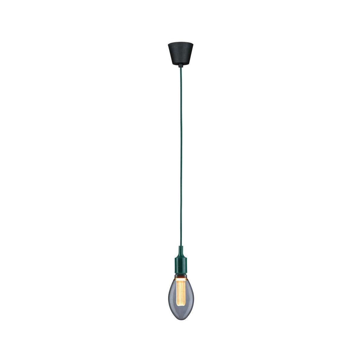 HÄNGELEUCHTE 9,0/218 cm  - Schwarz/Grün, Basics, Kunststoff/Textil (9,0/218cm) - Paulmann