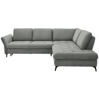 ECKSOFA in Struktur Hellgrau  - Hellgrau/Schwarz, Natur, Textil/Metall (288/233cm) - Valnatura