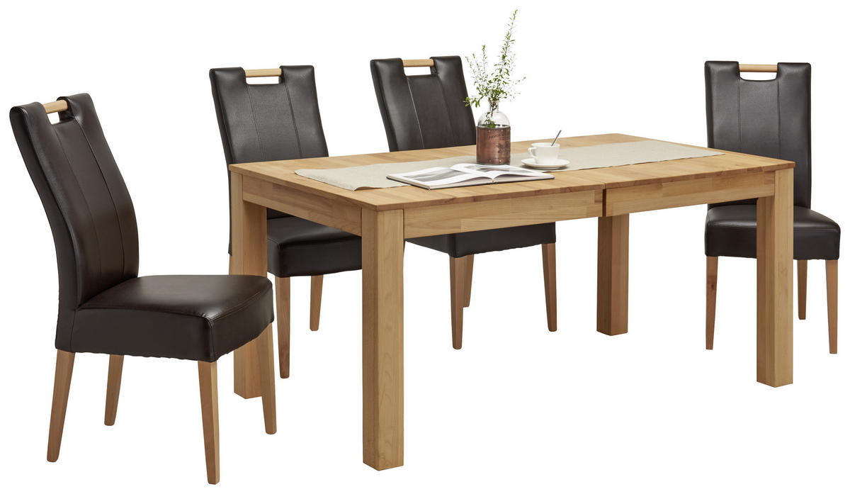 ESSTISCH Kernbuche rechteckig  ausziehbar  - Buchefarben/Kernbuche, KONVENTIONELL, Holz (160-295/90/75cm) - Carryhome