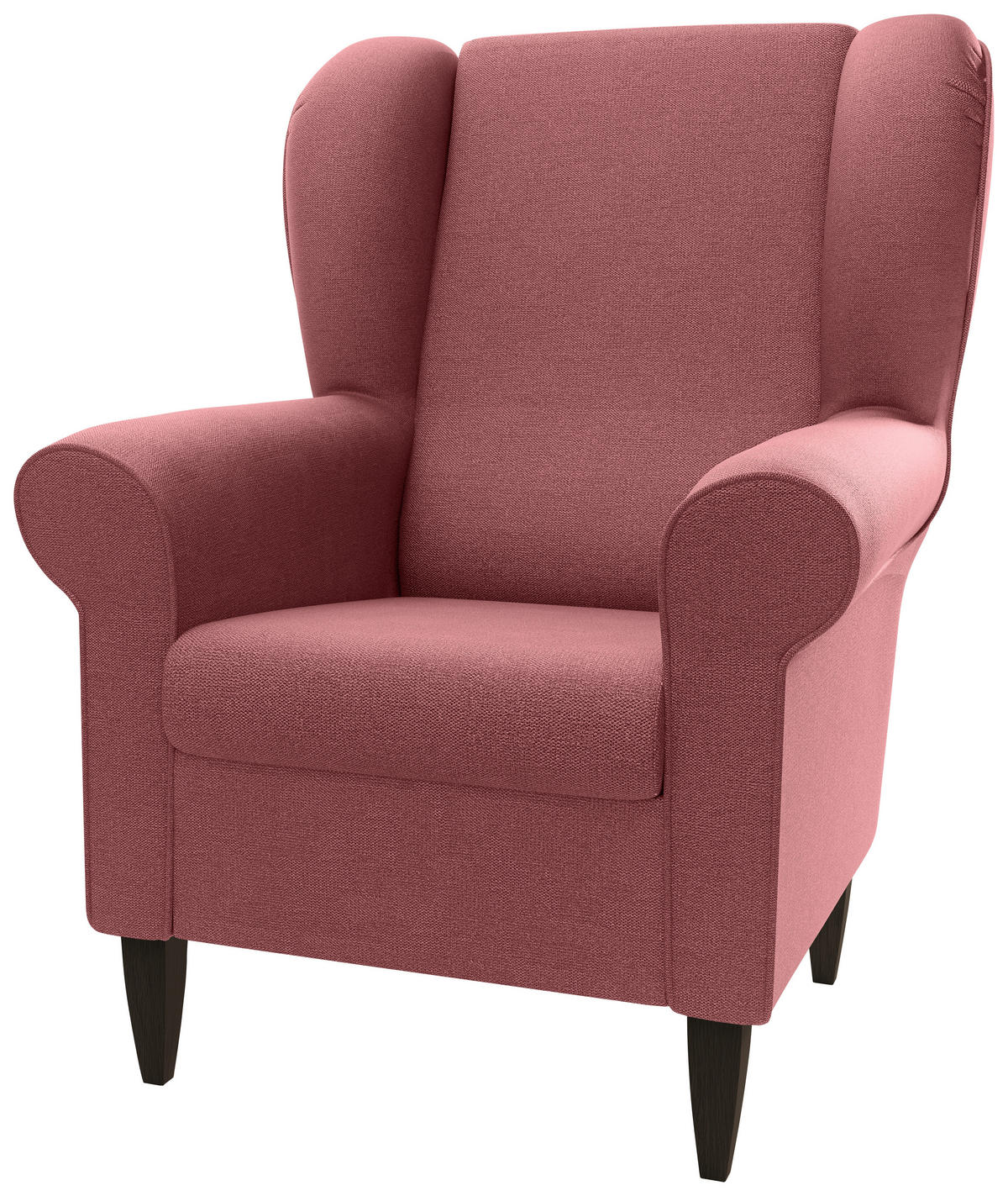 OHRENSESSEL Struktur Rosa  - Wengefarben/Rosa, Konventionell, Holz/Textil (80/102/86cm) - Livetastic