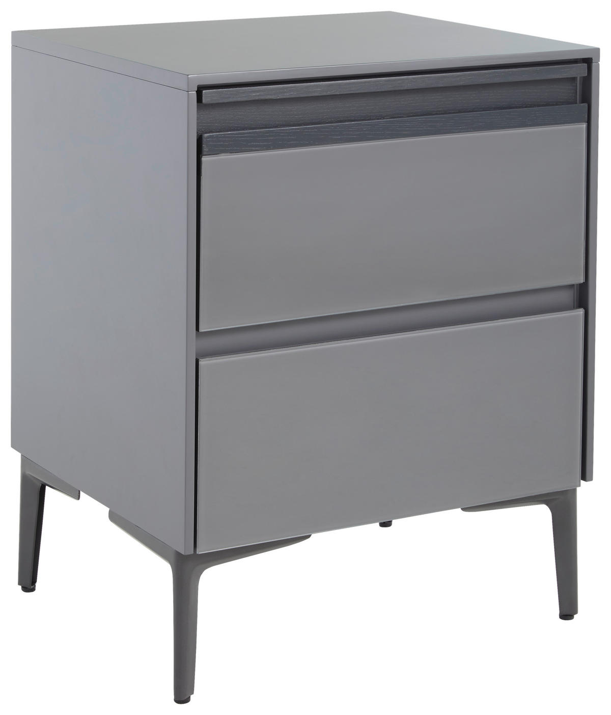 NACHTSCHRANK 50/55/40 cm Eiche massiv  - Dunkelgrau/Grau, MODERN, Glas/Holz (50/55/40cm) - MID.YOU