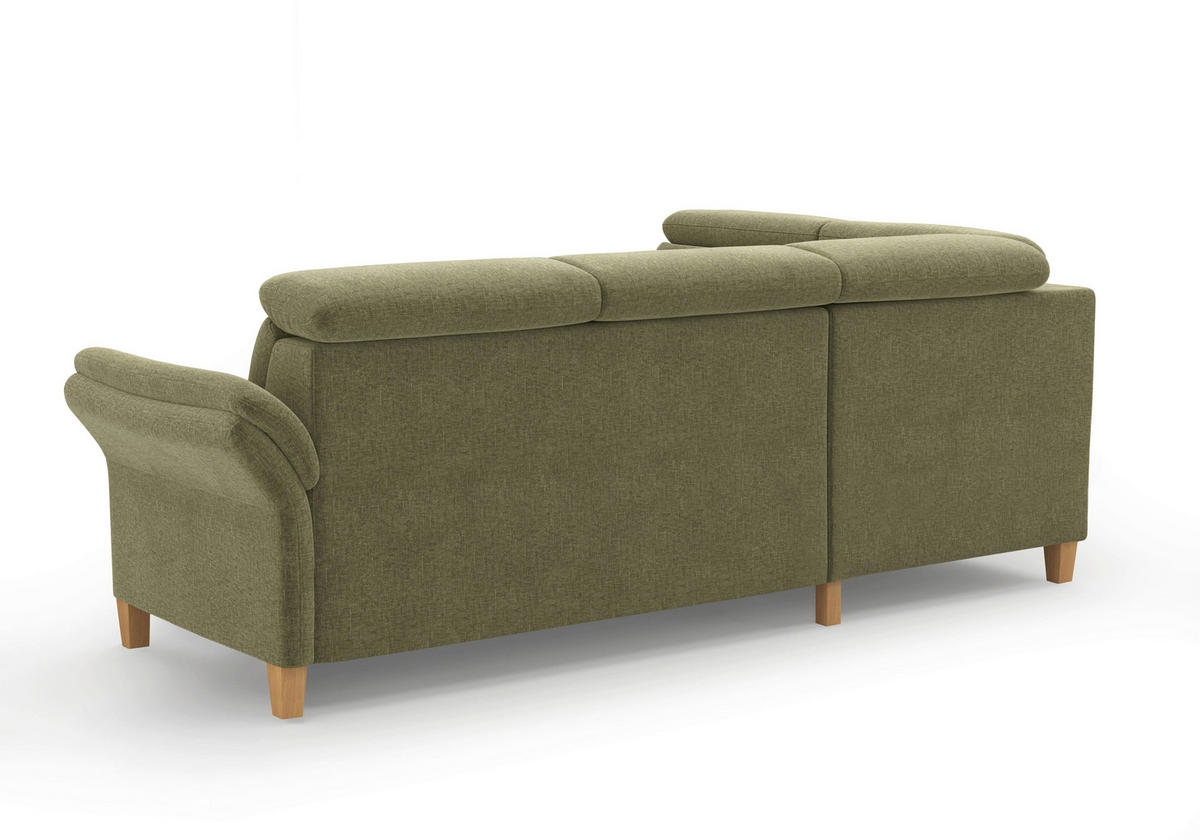 ECKSOFA GLENDALE E in Flachgewebe Hellgrün  193/247 cm  - Eichefarben/Hellgrün, KONVENTIONELL, Holz/Textil (193/247cm) - Sit & More
