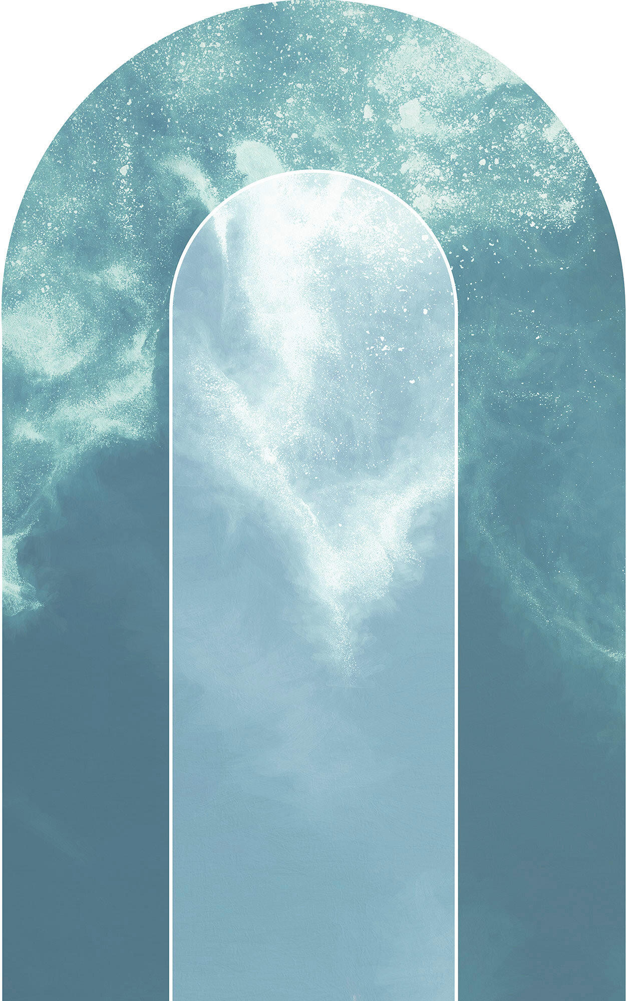 Xora Fototapete Blau, Grün, Weiß 127x200 cm