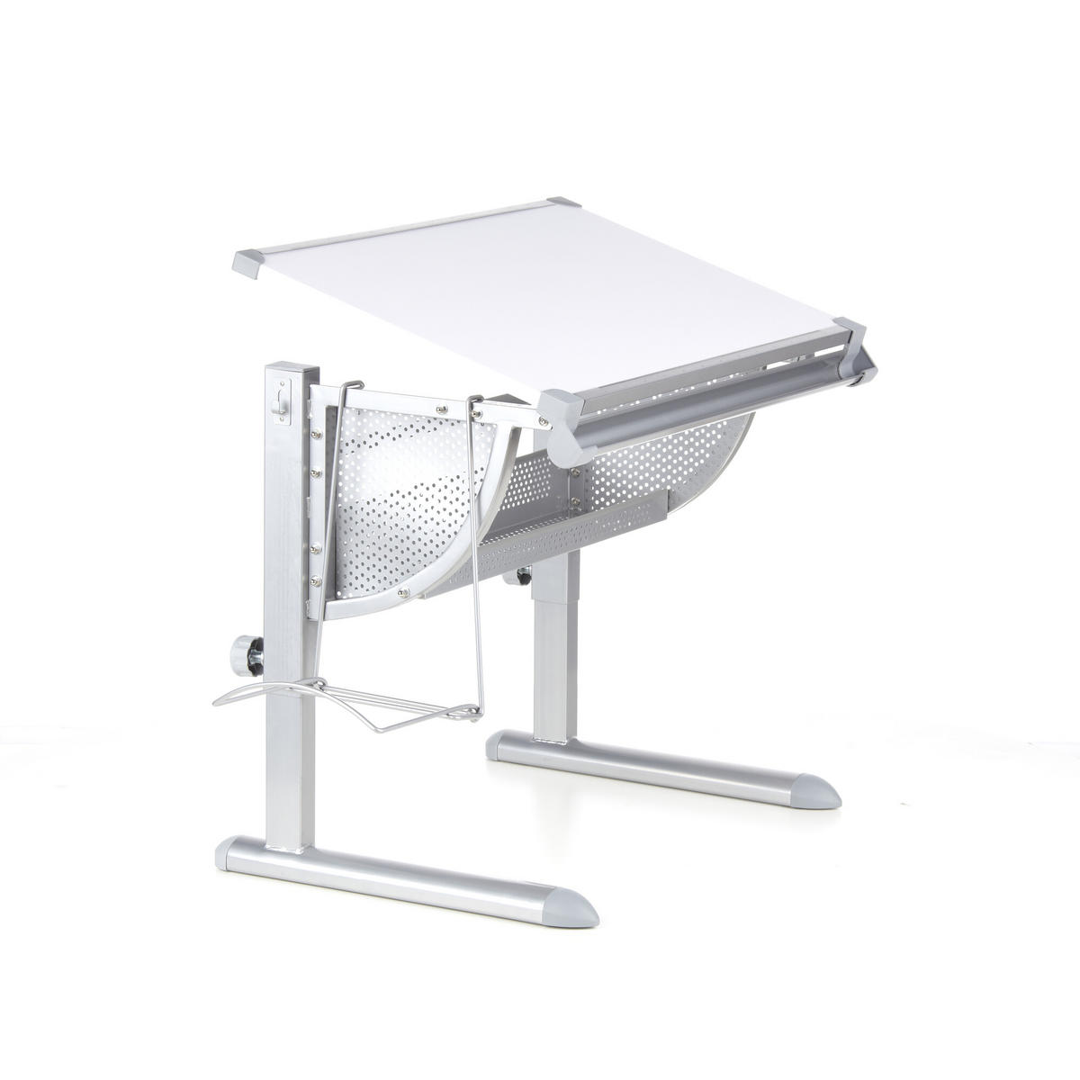 JUGENDSCHREIBTISCH 50/80/56-80 cm  - Silberfarben/Weiß, Basics, Holzwerkstoff/Kunststoff (50/80/56-80cm) - MID.YOU