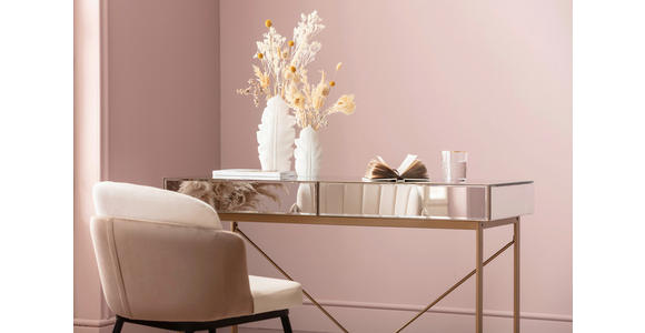 STUHL , , Samt  - Beige/Goldfarben, Design, Textil/Metall (52/81/58cm) - Ambia Home