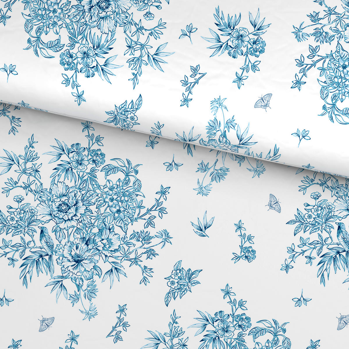 Lenjerie De Pat  - albastru/alb, Konventionell, textil (200/220cm) - Esposa