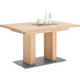 ESSTISCH in Holz, Metall, Holzwerkstoff 120-168/80/75 cm - Edelstahlfarben/Eichefarben, KONVENTIONELL, Holz/Holzwerkstoff (120-168/80/75cm) - Moderano