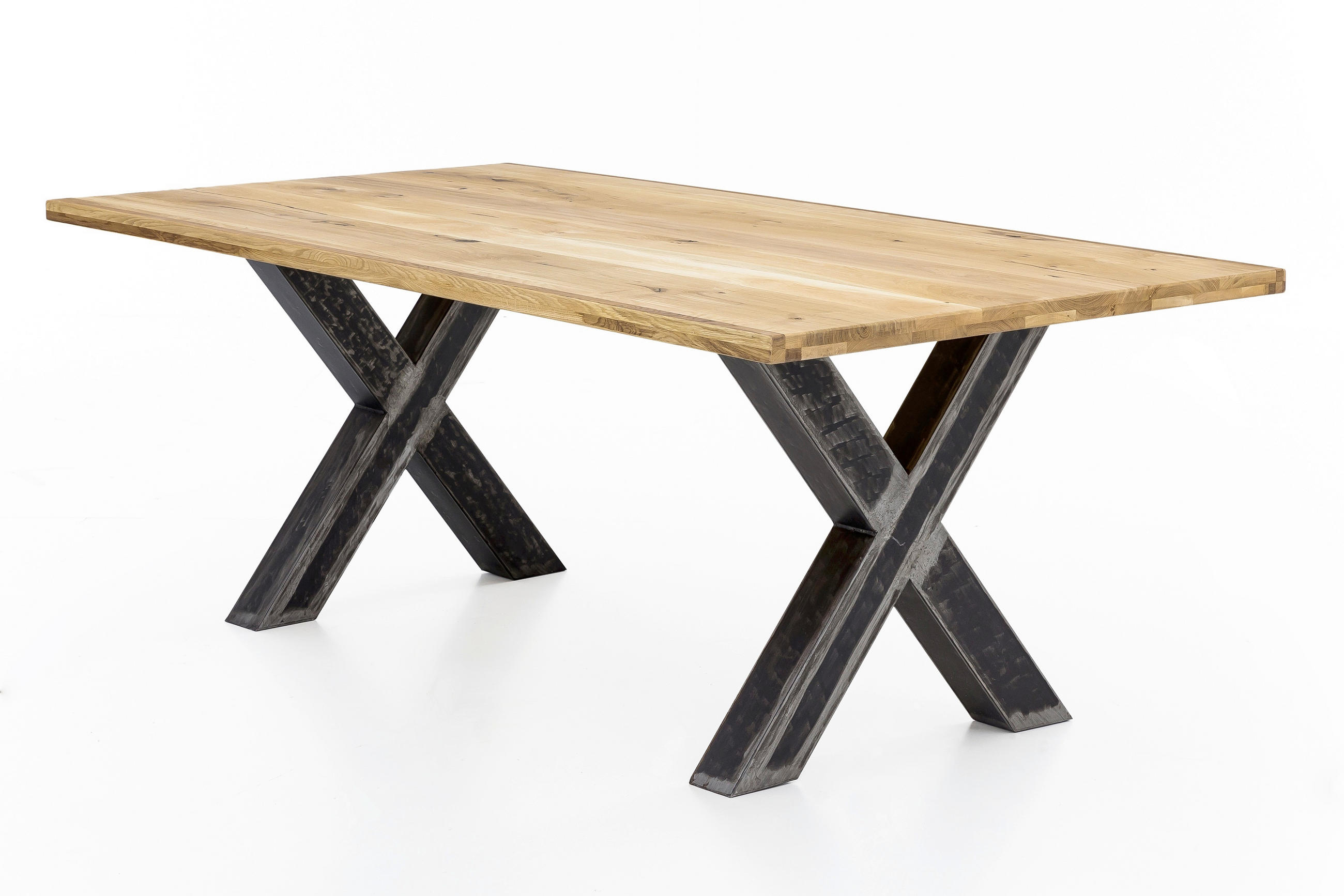ESSTISCH 240/100/75 cm Echtholz  Holz, Metall rechteckig Naturfarben, Schwarz  - Schwarz/Naturfarben, MODERN, Holz/Metall (240/100/75cm) - MID.YOU