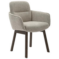 ARMLEHNSTUHL  in Struktur  - Beige/Dunkelbraun, MODERN, Holz/Textil (61/88/59cm) - MID.YOU