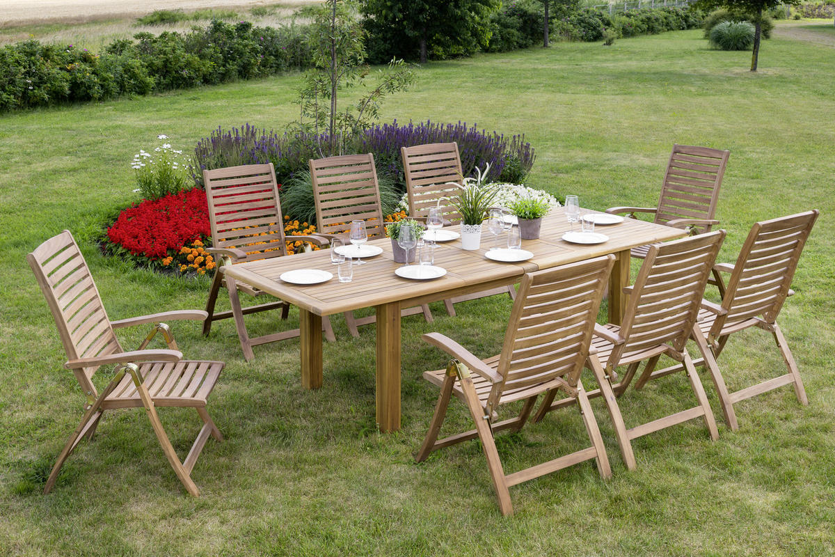 GARTENTISCH 180-260/100/75 cm Holz rechteckig  - Akaziefarben, ROMANTIK / LANDHAUS, Holz (180-260/100/75cm) - Gardenson