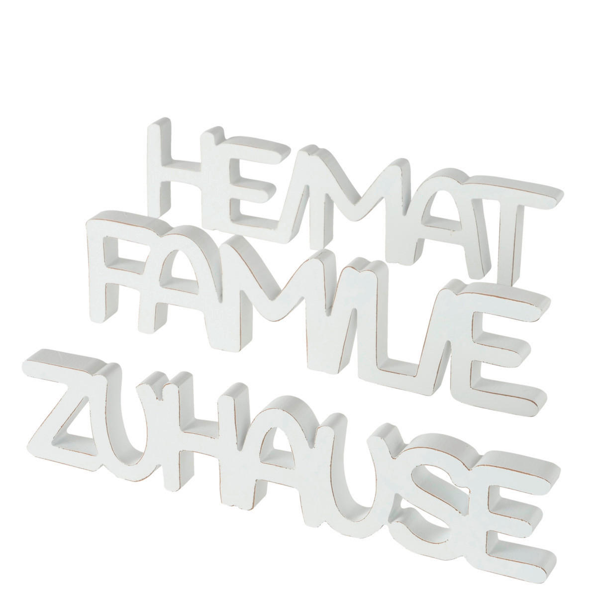 DEKOSCHRIFTZUG - Weiß, Natur, Holzwerkstoff (40/10/10cm)