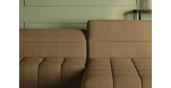 ECKSOFA Olivgrün Flachgewebe Rücken echt, Kopfteilverstellung, Sitztiefenverstellung  - Schwarz/Olivgrün, KONVENTIONELL, Textil/Metall (272/175cm) - Carryhome