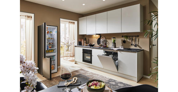 KÜCHENLEERBLOCK 303,2 cm   in Hellgrau  - Edelstahlfarben/Hellgrau, Basics, Holzwerkstoff/Metall (303,2cm) - Xora